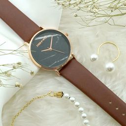 JOKER & WITCH Women Brown & Gold-Toned Coco Bear Love Triangle Watch Gift Set JWLT201-image-9