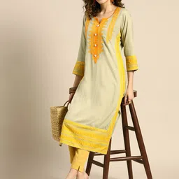 Sangria Women Ethnic Motifs Embroidered Thread Work Kurta-picture-34