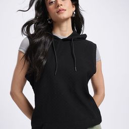 glitchez Comfy Core Relaxed Sleeveless Hooded Sweatshirt-image-55