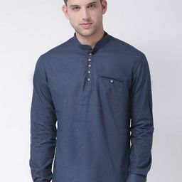 TABARD Men Blue Cotton Kurta-picture-38