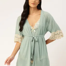 Ms.Lingies Net Baby Doll with With Robe & Thongs-image-40