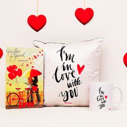 Archies Love Gifts Valentines Day Special Mug & Cushion + Greeting Card - Pack of 3-image-90