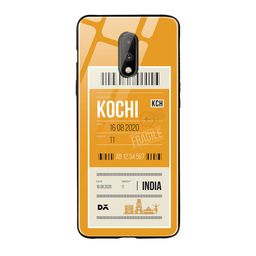 DailyObjects Mustard Yellow & White Kochi City Tag OnePlus 7 Glass Case-15
