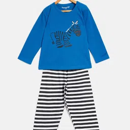 FUNKRAFTS Boys Blue & White Printed Night Suit-picture-14