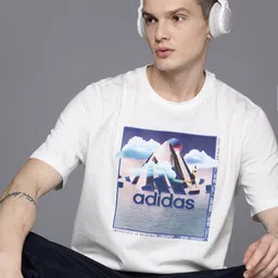 ADIDAS Men Landscape Badge Pure Cotton T-shirt-picture-25