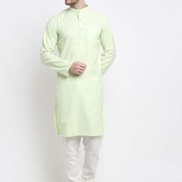 Benstoke Men Green & White Kurta with Churidar-picture-30