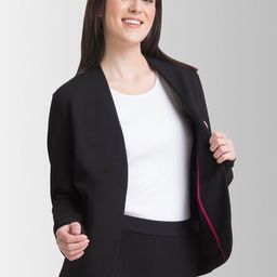 FableStreet LivIn Shawl Collar Open Front Blazer-17