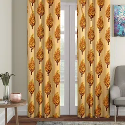 Cortina Beige & Brown Set of 2 Printed Door Curtains-picture-43