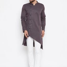 even Men Blue Striped Straight Kurta-14