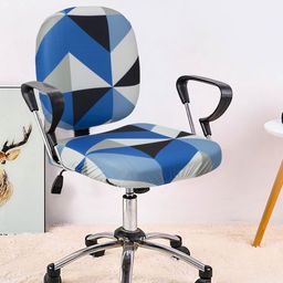 Cortina Set Of 8 Blue & Black Printed Chair Covers-28