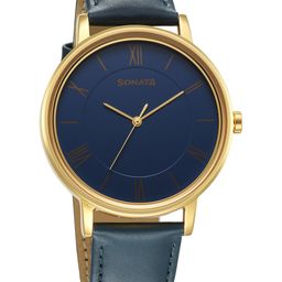 Sonata Men Leather Straps Analogue Watch 7131YL02-13