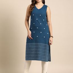 Anouk Woven Design Dobby Pure Cotton Kurta-image-57