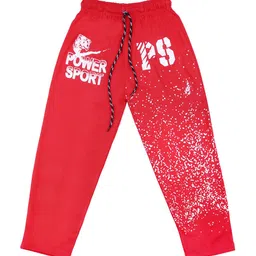 SWEET ANGEL Kids Red Straight-Fit Printed Track Pants-image-67