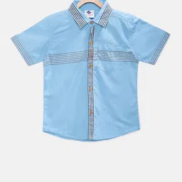 TONYBOY Boys Blue Regular Fit Striped Party Shirt-picture-22