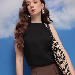 CORSICA Solid Sleeveless Top-image-9