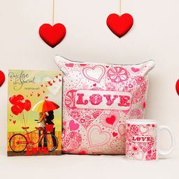 Archies Love Gifts Valentines Day Special Mug & Cushion + Greeting Card - Pack of 3-image-86