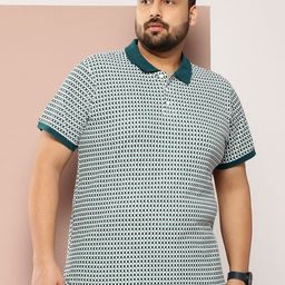 Sztori Plus Size Printed Polo Collar Pure Cotton T-shirt-image-62