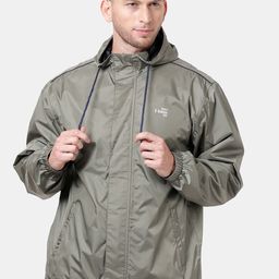t-base Men Olive Green Solid Waterproof Rain Jacket-image-17