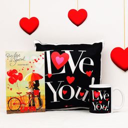 Archies Love Gifts Valentines Day Special Mug & Cushion + Greeting Card - Pack of 3-image-88