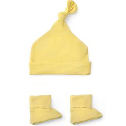 Softsens Infants Yellow Solid Beanie & Booties-18