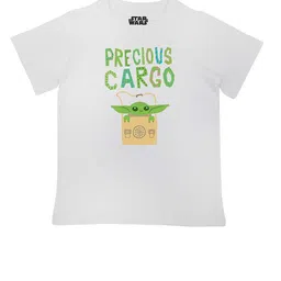 Star Wars by Wear Your Mind Boys White Typography Printed Pure Cotton T-shirt-image-63