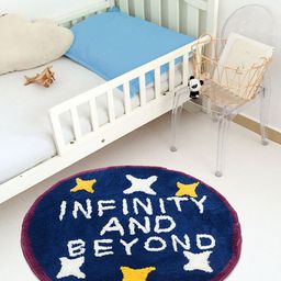 Saral Home Blue Soft Microfiber Mutipurpose  Round Mat-37