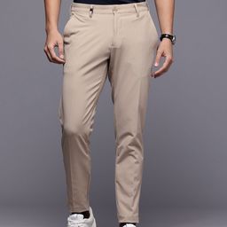Louis Philippe Ath.Work Men Comfy Tapered Fit Smart Casual Chinos Trousers-image-83