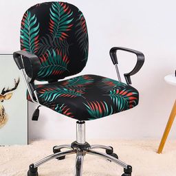 Cortina Black & Green Printed Chair Cover-image-13