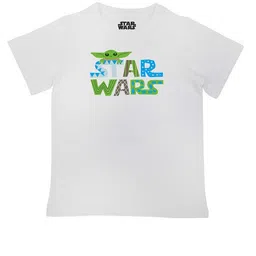 Star Wars by Wear Your Mind Boys White Star Wars Printed Pure Cotton T-shirt-image-65