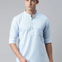 Kryptic Men Blue Cotton Short Kurta-picture-45