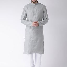 TABARD Men Grey Jacquard Kurta-picture-24