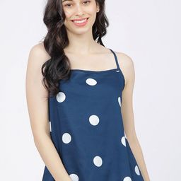 Tokyo Talkies Teal Blue & White Polka Dot Print Lounge Camisole Top-picture-33