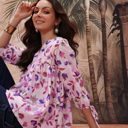 Sangria Floral Print Puff Sleeve Top-picture-44