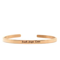 JOKER & WITCH Rose Gold-Plated Faith Hope Love Cuff Bracelet-35