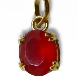 VANISHREE WORLD Gold-Plated Red Oval Pendants-image-82