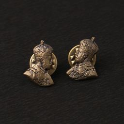 COSA NOSTRAA Men Antique Gold-Toned George V Collar Tips Accessory Gift Set-picture-36