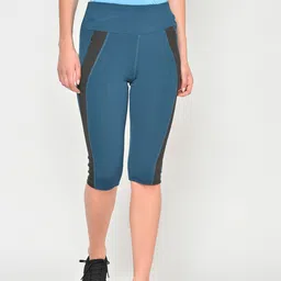 Chkokko Women Blue Solid Gym Capris-image-70