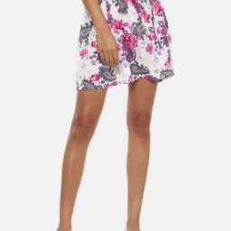 Campus Sutra Women White & Pink Flared Mini Skirt-image-75
