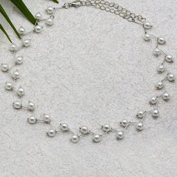 JOKER & WITCH Silver-Plated & White Choker Necklace-39