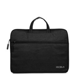 PROBUS Unisex Black Solid 15 Inch Canvas Sustainable Laptop Bag-11