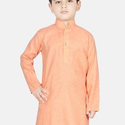 SG YUVRAJ Boys Orange Solid Straight Kurta-picture-53