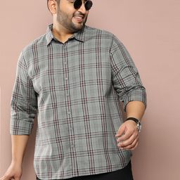 Sztori Men Plus Size Classic Opaque Checked Casual Shirt-picture-52