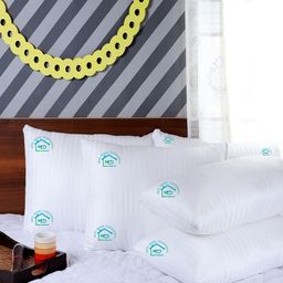 MFD HOME FURNISHING Set Of 5 White Striped Sleep Pillows-24