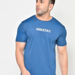 PERFKT-U Men Blue Printed Hydra-Cool Antimicrobial Round Neck T-shirt-image-11