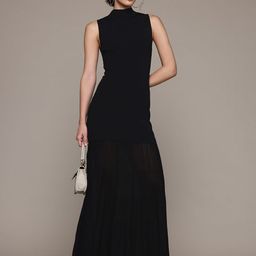 MANGO High Neck Ribbed Maxi Dress-image-16