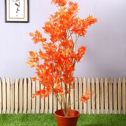 PolliNation Orange Artificial Maple Plant Without Pot-picture-21