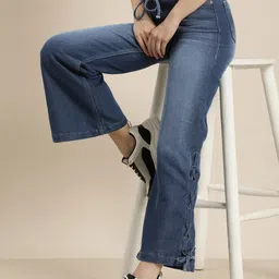 HERE&NOW Women Flared Light Fade Jeans-picture-15