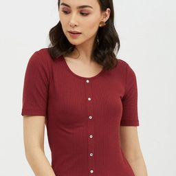 Harpa Maroon Solid Regular Top-image-92