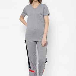 mack jonney VIMAL JONNEY Women Grey Solid Night suit-picture-33