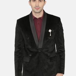 Wintage Men Black Single-Breasted Tuxedo Blazer-picture-6